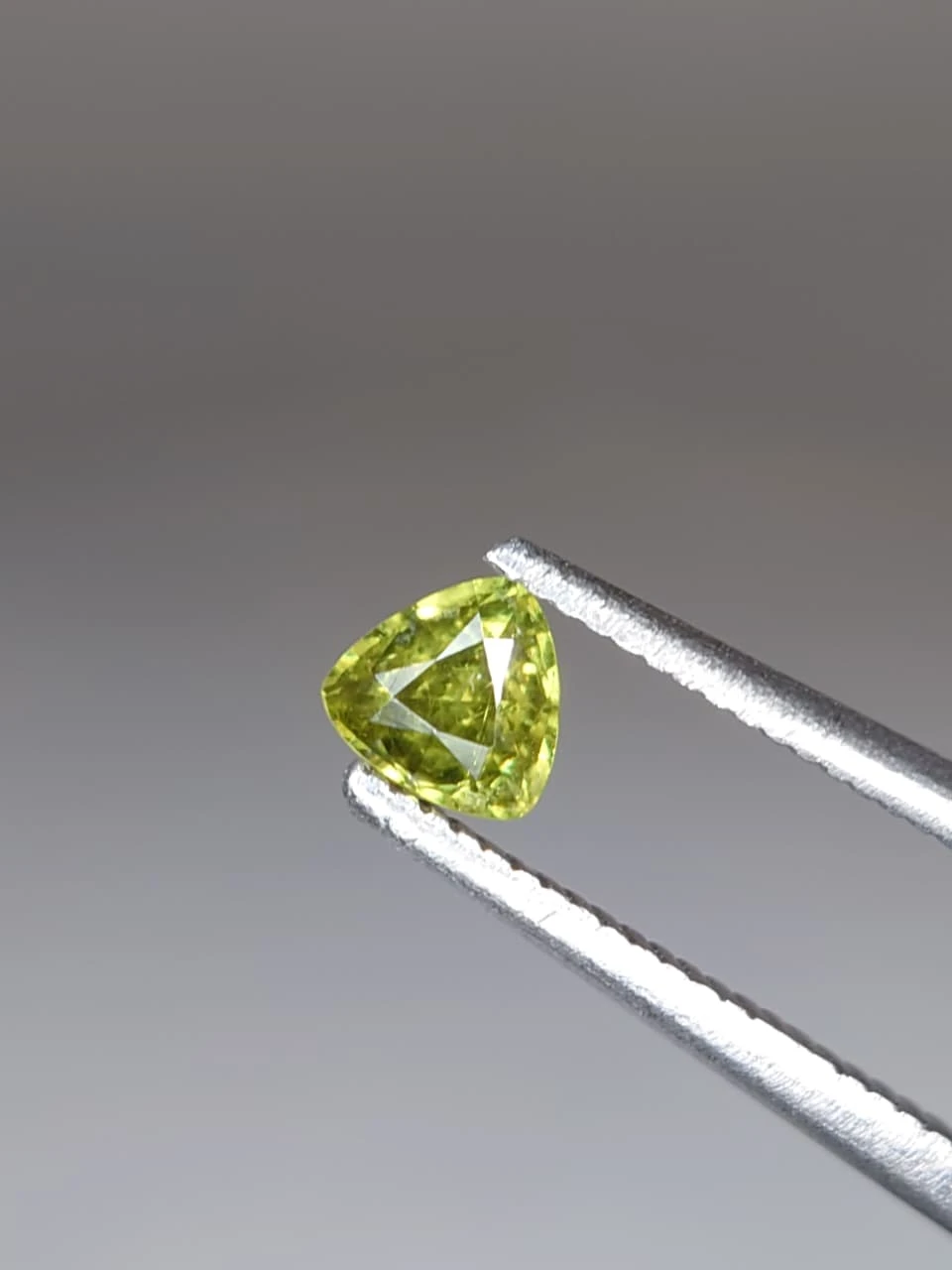 0.2ct Trillion Faceted Natural Demantoid Garnet from Pakistan — view 2